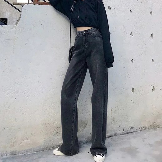 Jeansy damskie w kolorze spranej czerni - Czarny S ze sklepu Intimica.pl w kategorii Jeansy damskie - zdjęcie 186417763