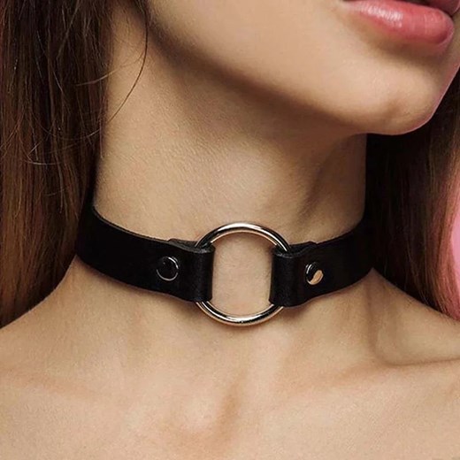 Klasyczny choker z kółeczkiem - Czarny ze sklepu Intimica.pl w kategorii Naszyjniki - zdjęcie 186418530