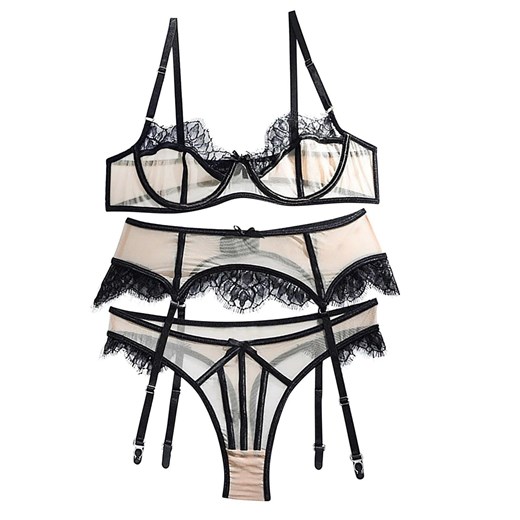 Komplet eleganckiej bielizny - Beżowy S ze sklepu Intimica.pl w kategorii Komplety bielizny damskiej - zdjęcie 186419321