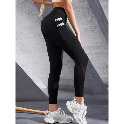 Legginsy damskie z podwójną kieszenią - Czarny S ze sklepu Intimica.pl w kategorii Spodnie damskie - zdjęcie 186420583