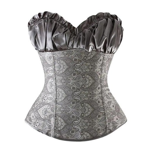 Satynowy gorset - Szary S ze sklepu Intimica.pl w kategorii Bluzki damskie - zdjęcie 186422862