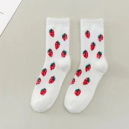 Skarpety damskie w owoce - Biało-czerwony Uniwersalny ze sklepu Intimica.pl w kategorii Skarpetki damskie - zdjęcie 186423184