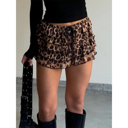 Spódnica mini wzór panterka - Brązowy S ze sklepu Intimica.pl w kategorii Spódnice - zdjęcie 186423672