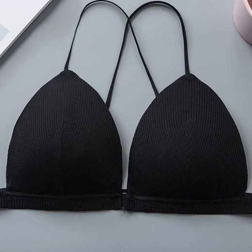 Stanik z przednim zapięciem - Czarny S/M ze sklepu Intimica.pl w kategorii Biustonosze - zdjęcie 186423962