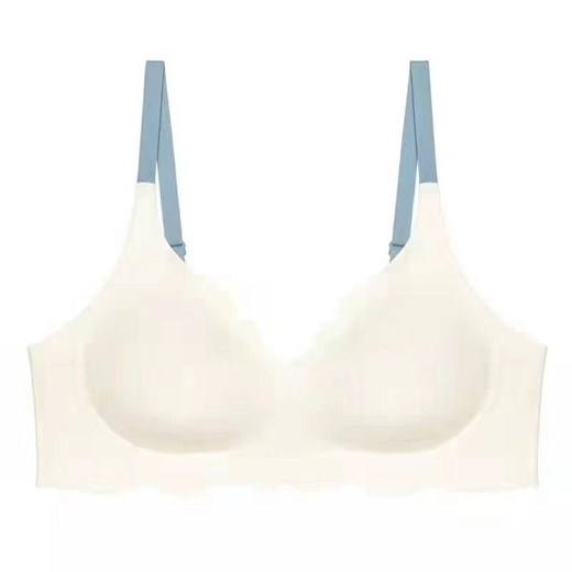 Wygodny biustonosz bezszwowy - Kremowy S ze sklepu Intimica.pl w kategorii Biustonosze - zdjęcie 186425474