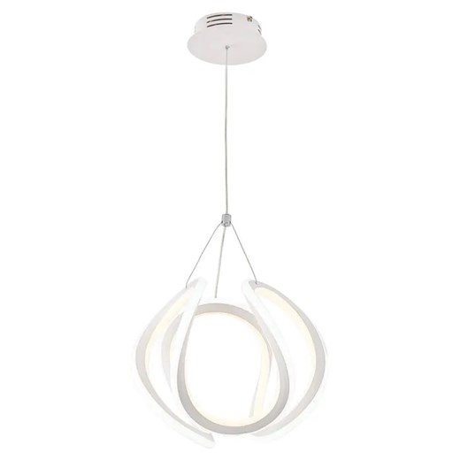 Biała okrągła lampa wisząca LED - S004-Tova ze sklepu Edinos.pl w kategorii Lampy wiszące - zdjęcie 186426362