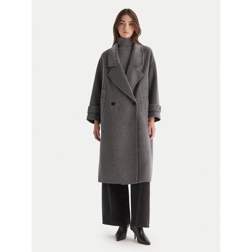 ViCOLO Płaszcz wełniany TF0050 Szary Regular Fit ze sklepu MODIVO w kategorii Płaszcze damskie - zdjęcie 186427201
