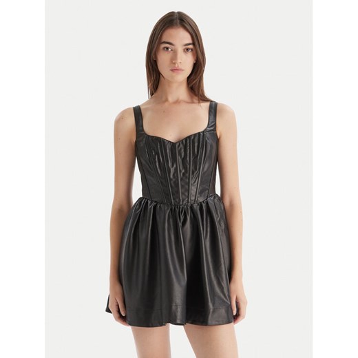 Bardot Sukienka z imitacji skóry Savoy 60114DB Czarny Regular Fit ze sklepu MODIVO w kategorii Sukienki - zdjęcie 186427263