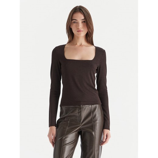 Vero Moda Bluzka Kanva 10336088 Brązowy Regular Fit ze sklepu MODIVO w kategorii Bluzki damskie - zdjęcie 186427304