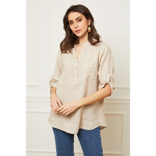 Fleur de Lin Lniana bluzka &quot;Bjorg&quot; w kolorze beżowym ze sklepu Limango Polska w kategorii Bluzki damskie - zdjęcie 186428440