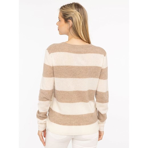 Zwillingsherz Kaszmirowy sweter w kolorze beżowo-kremowym Zwillingsherz S okazja Limango Polska
