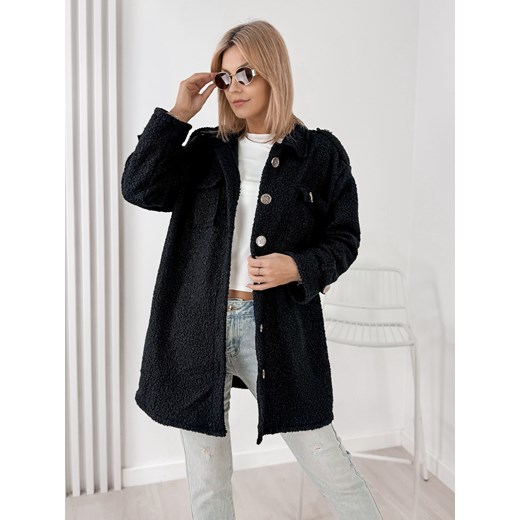 płaszcz boucle elinna czarny one size ze sklepu UBRA w kategorii Płaszcze damskie - zdjęcie 186428682