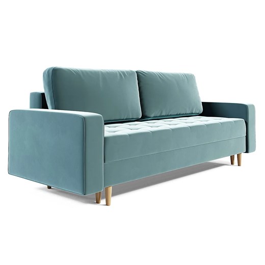 Błękitna nowoczesna sofa rozkładana E2-T41 ze sklepu Edinos.pl w kategorii Sofy i kanapy - zdjęcie 186429314