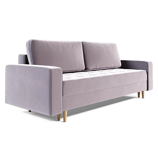 Jasnoróżowa welurowa sofa rozkładana B3-F46 ze sklepu Edinos.pl w kategorii Sofy i kanapy - zdjęcie 186429344