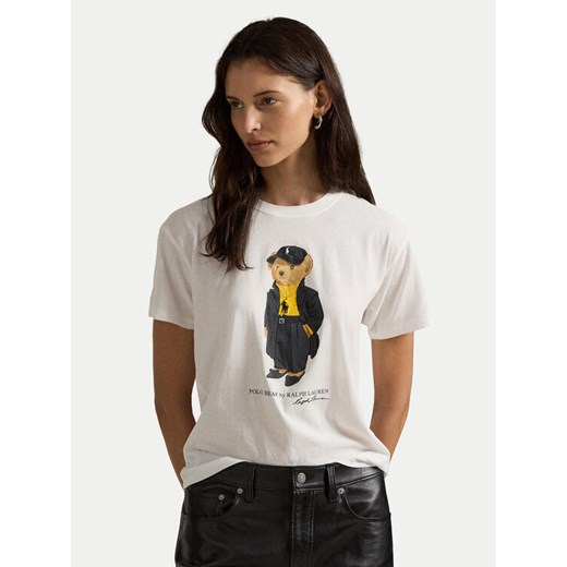 Polo Ralph Lauren T-Shirt 211A87615002 Biały Regular Fit ze sklepu MODIVO w kategorii Bluzki damskie - zdjęcie 186429552