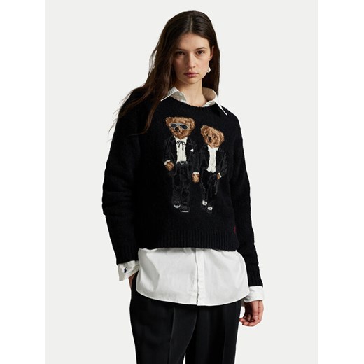 Polo Ralph Lauren Sweter 211978619001 Czarny Relaxed Fit ze sklepu MODIVO w kategorii Swetry damskie - zdjęcie 186429553