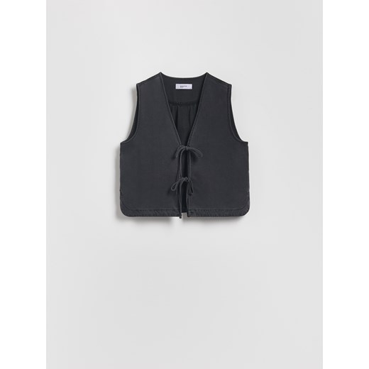 Reserved - Kamizelka z lyocellem - szary ze sklepu Reserved w kategorii Kamizelki damskie - zdjęcie 186429931