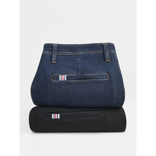 Reserved - Jeansy chino slim fit - granatowy ze sklepu Reserved w kategorii Jeansy męskie - zdjęcie 186429983