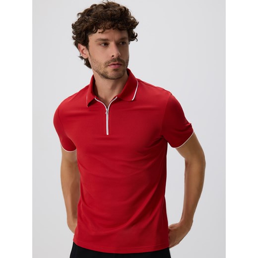Reserved - Koszulka polo z merceryzowaną bawełną - czerwony Reserved M Reserved