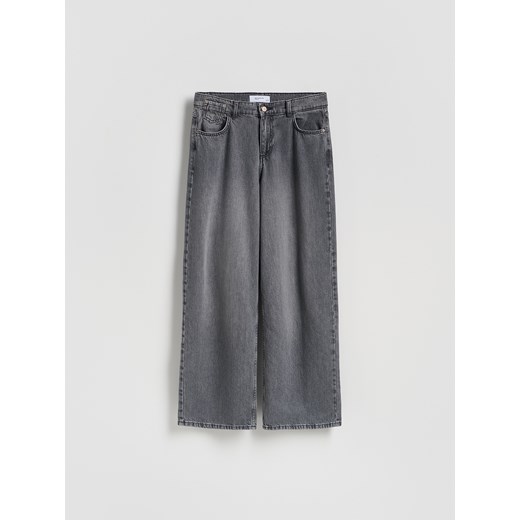 Reserved - Jeansy wide leg - szary ze sklepu Reserved w kategorii Jeansy damskie - zdjęcie 186430463