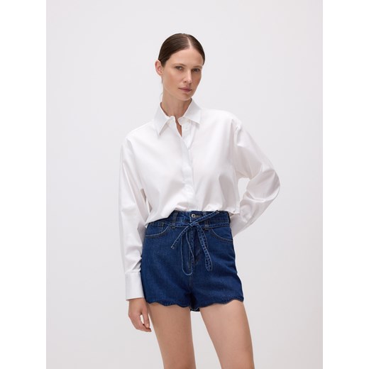 Reserved - Jeansowe szorty z wiązaniem - niebieski Reserved 40 okazja Reserved