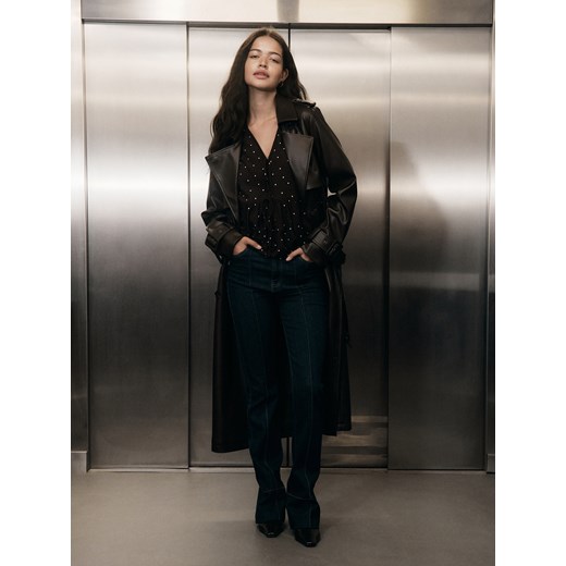 Reserved - Jeansy flare z przeszyciem - granatowy ze sklepu Reserved w kategorii Jeansy damskie - zdjęcie 186430660