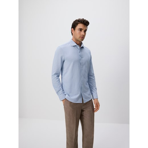 Reserved - Prążkowana koszula slim fit - jasnoniebieski ze sklepu Reserved w kategorii Koszule męskie - zdjęcie 186430680