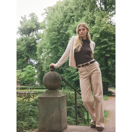 Reserved - Jeansy wide leg - kremowy Reserved 44 wyprzedaż Reserved