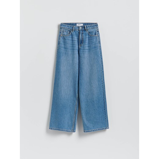 Reserved - Jeansy wide leg z wysokim stanem - niebieski Reserved 36 Reserved