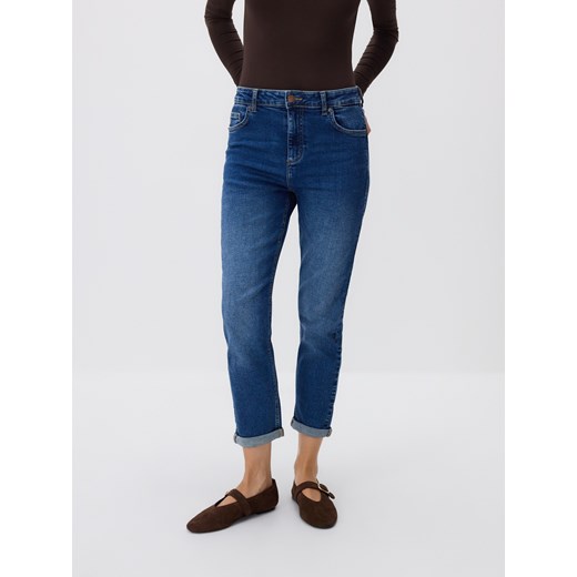 Reserved - Jeansy boyfriend slim - granatowy ze sklepu Reserved w kategorii Jeansy damskie - zdjęcie 186431291