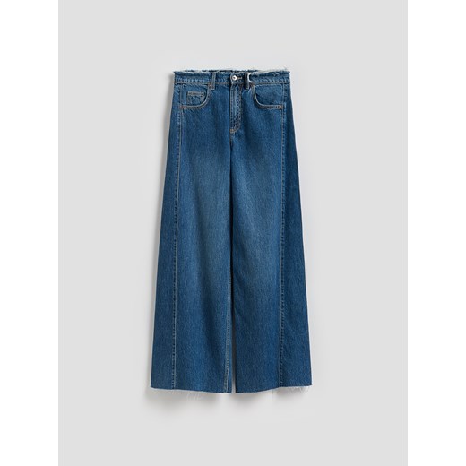 Reserved - Jeansy wide leg z rozdarciami - niebieski ze sklepu Reserved w kategorii Jeansy damskie - zdjęcie 186431440