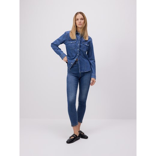 Reserved - Jeansy slim push up - granatowy ze sklepu Reserved w kategorii Jeansy damskie - zdjęcie 186431841