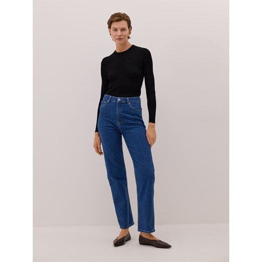 Reserved - Jeansy straight z wysokim stanem - niebieski ze sklepu Reserved w kategorii Jeansy damskie - zdjęcie 186432083
