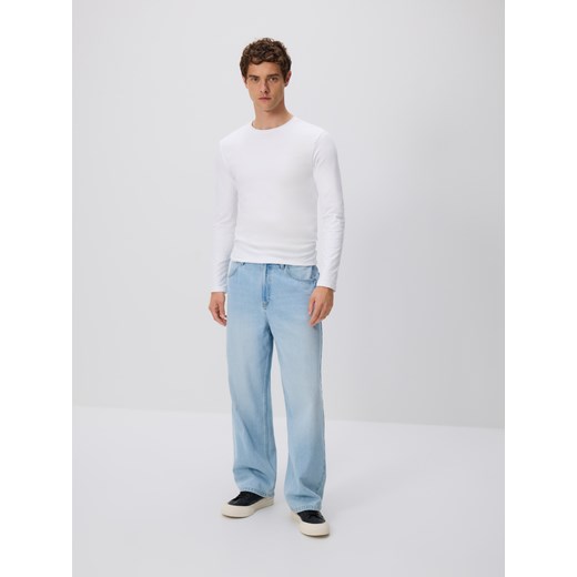 Reserved - Jeansy loose z efektem sprania - niebieski ze sklepu Reserved w kategorii Jeansy męskie - zdjęcie 186432144