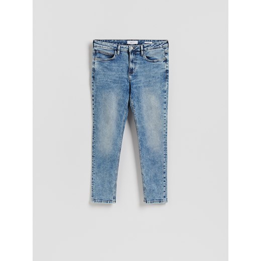 Reserved - Jeansy slim z efektem sprania - niebieski ze sklepu Reserved w kategorii Jeansy męskie - zdjęcie 186432271