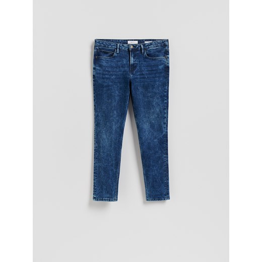 Reserved - Jeansy slim z efektem sprania - granatowy ze sklepu Reserved w kategorii Jeansy męskie - zdjęcie 186432274