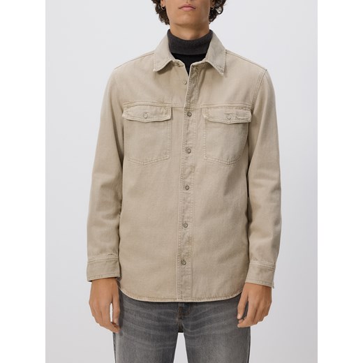 Reserved - Jeansowa koszula comfort fit - jasnoszary ze sklepu Reserved w kategorii Koszule męskie - zdjęcie 186432381