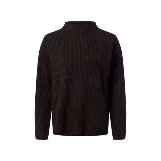 Marie Lund Sweter damski z dzianiny merino Kobiety Wełna merino czekoladowy jednolity ze sklepu vangraaf w kategorii Swetry damskie - zdjęcie 186432462