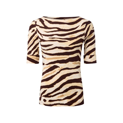 Lauren Ralph Lauren Damska koszulka z nadrukiem Kobiety Bawełna czekoladowy XL wyprzedaż vangraaf