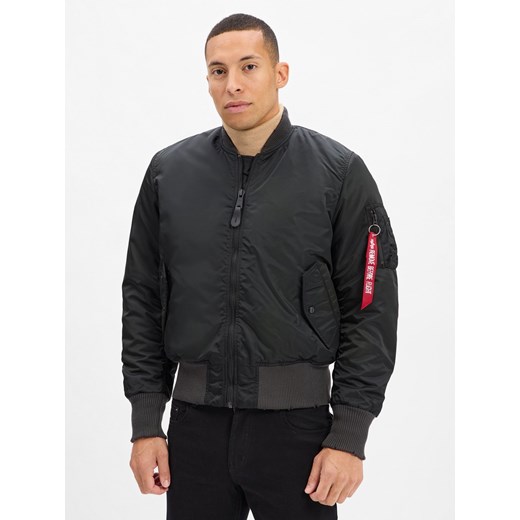 Alpha Industries Męska kurtka bomber - Distressed Mężczyźni czarny jednolity - id: 777247-0001-09900 - marki Alpha Industries - 186432503 Alpha Industries Męska kurtka bomber - Distressed Mężczyźni czarny jednolity ze sklepu vangraaf w kategorii Kurtki męskie - zdjęcie 186432503