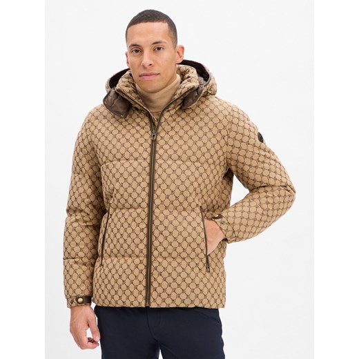 JOOP! Męska kurtka pikowana - Ambro Mężczyźni Bawełna beżowy wzorzysty Joop! 52 vangraaf