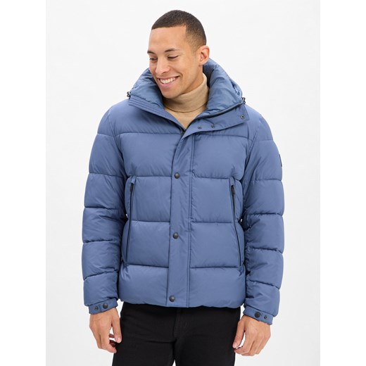 BOSS Orange Męska kurtka pikowana - Omaris Mężczyźni indygo jednolity ze sklepu vangraaf w kategorii Kurtki męskie - zdjęcie 186432531