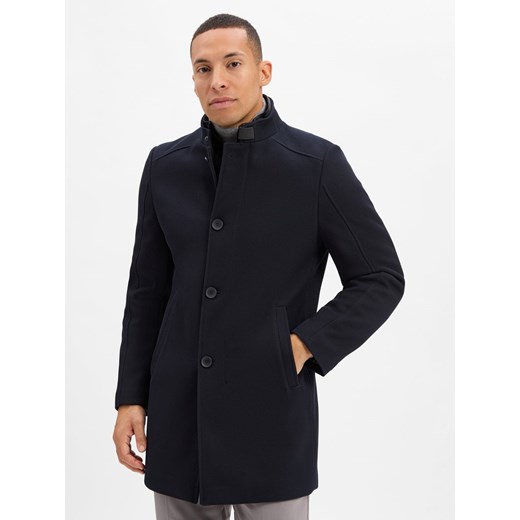 Cinque Płaszcz - CILiverpool Mężczyźni granatowy jednolity ze sklepu vangraaf w kategorii Płaszcze męskie - zdjęcie 186432551