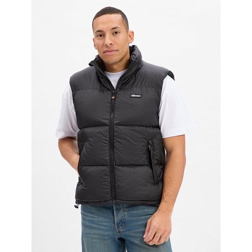 ellesse Męska pikowana kamizelka - Bargent Mężczyźni czarny jednolity ze sklepu vangraaf w kategorii Kamizelki męskie - zdjęcie 186432564
