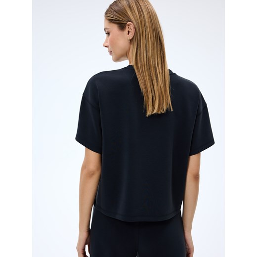 Mohito - Czarny t-shirt z dodatkiem modalu - czarny Mohito XS Mohito