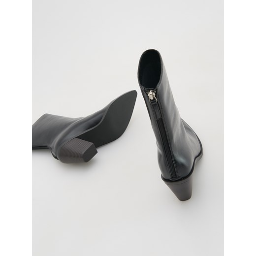 Reserved - Skórzane botki - czarny Reserved 41 Reserved