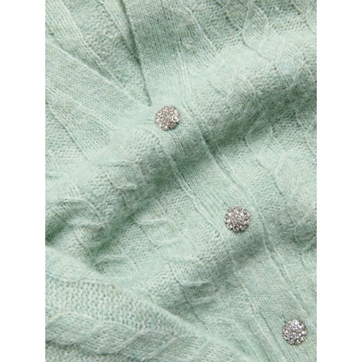 Reserved - Kardigan z ozdonym splotem - jasnozielony Reserved XL Reserved