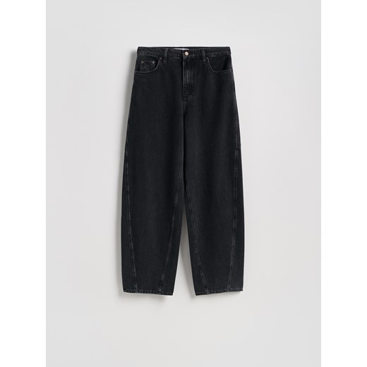 Reserved - Jeansy barrel leg - czarny ze sklepu Reserved w kategorii Jeansy damskie - zdjęcie 186435553