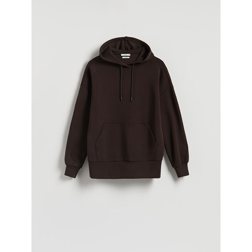 Reserved - Gładka bluza z modalem - ciemnobrązowy ze sklepu Reserved w kategorii Bluzy damskie - zdjęcie 186435711