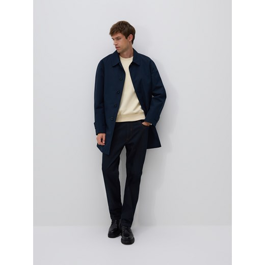 Reserved - Płaszcz z wodoodpornej tkaniny - granatowy ze sklepu Reserved w kategorii Płaszcze męskie - zdjęcie 186435812